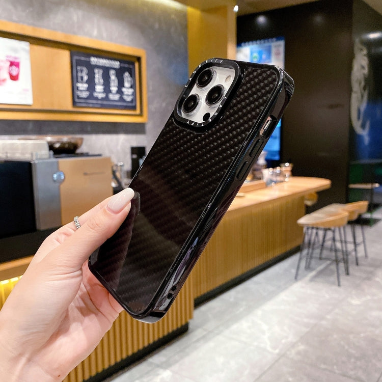 For iPhone 15 Pro Max Armor Carbon Fiber TPU + PC Phone Case(Black)