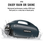 HOPESTAR A50 80W IPX6 Water-resistant Portable Bluetooth Speaker Outdoor Subwoofer(Blue)