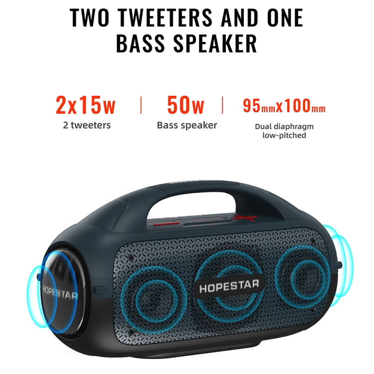 HOPESTAR A50 80W IPX6 Water-resistant Portable Bluetooth Speaker Outdoor Subwoofer(Blue)