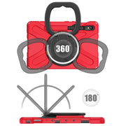 For Samsung Galaxy Tab S9 / S8 / S7 Silicone Hybrid PC Tablet Case with Holder & Shoulder Strap(Red)