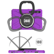 For Samsung Galaxy Tab S9 / S8 / S7 Silicone Hybrid PC Tablet Case with Holder & Shoulder Strap(Purple)