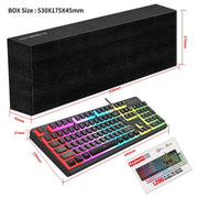 HXSJ L200 Wired RGB Backlit Keyboard 104 Pudding Key Caps(Black)