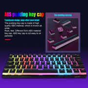 HXSJ L700 Wired RGB Mechanical Keyboard 61 Pudding Key Caps(Black)