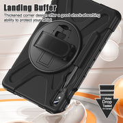 For Samsung Galaxy Tab S9 / S8 / S7 Rotary Handle Grab TPU + PC Tablet Case(Black)
