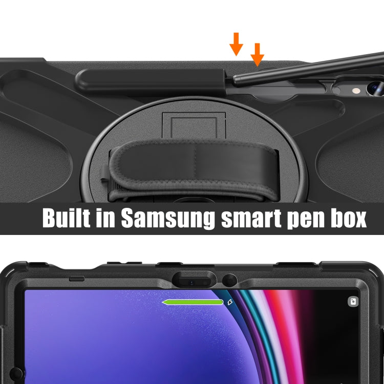 For Samsung Galaxy Tab S9 / S8 / S7 Rotary Handle Grab TPU + PC Tablet Case(Black)