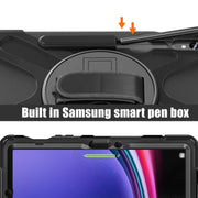 For Samsung Galaxy Tab S9 / S8 / S7 Rotary Handle Grab TPU + PC Tablet Case(Black)