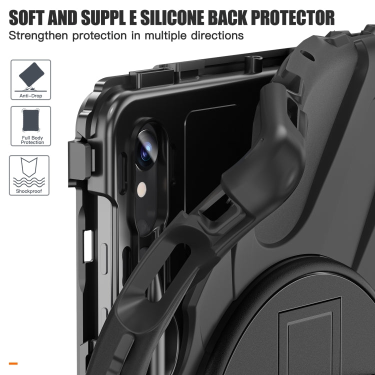For Samsung Galaxy Tab S9 / S8 / S7 Rotary Handle Grab TPU + PC Tablet Case(Black)