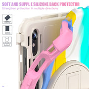 For Samsung Galaxy Tab S9 / S8 / S7 Rotary Handle Grab TPU + PC Tablet Case(Colorful Pink)