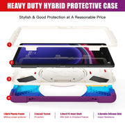For Samsung Galaxy Tab S9 / S8 / S7 Rotary Handle Grab TPU + PC Tablet Case(Colorful Red)
