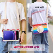 For Samsung Galaxy Tab S9 / S8 / S7 Rotary Handle Grab TPU + PC Tablet Case(Colorful Red)