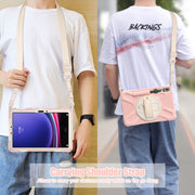 For Galaxy Tab S10 FE / S9 FE / S9 / S8 / S7 Rotatable Kickstand Grip Heavy Duty Hard Rugged Tablet Case(Pink)