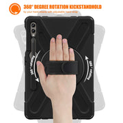 For Samsung Galaxy Tab S9+ / S8+ Rotary Handle Grab TPU + PC Tablet Case(Black)