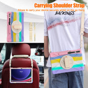For Samsung Galaxy Tab S9+ / S8+ Rotatable Kickstand Grip Heavy Duty Hard Rugged Tablet Case(Colorful Pink)