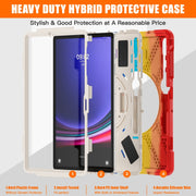 For Samsung Galaxy Tab S9+ / S8+ Rotary Handle Grab TPU + PC Tablet Case(Colorful Red)
