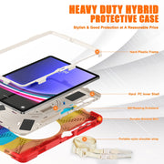 For Samsung Galaxy Tab S9+ / S8+ Rotary Handle Grab TPU + PC Tablet Case(Colorful Red)