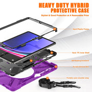 For Samsung Galaxy Tab S9+ / S8+ Rotatable Kickstand Grip Heavy Duty Hard Rugged Tablet Case(Purple)
