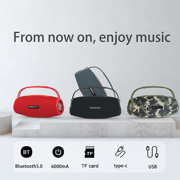 HOPESTAR H51 IPX6 Water-resistant Outdoor Portable Wireless Bluetooth Speaker(Blue)