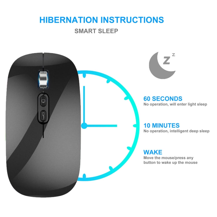 HXSJ M103 1600DPI 2.4GHz Wireless Rechargeable Mouse(Silver)