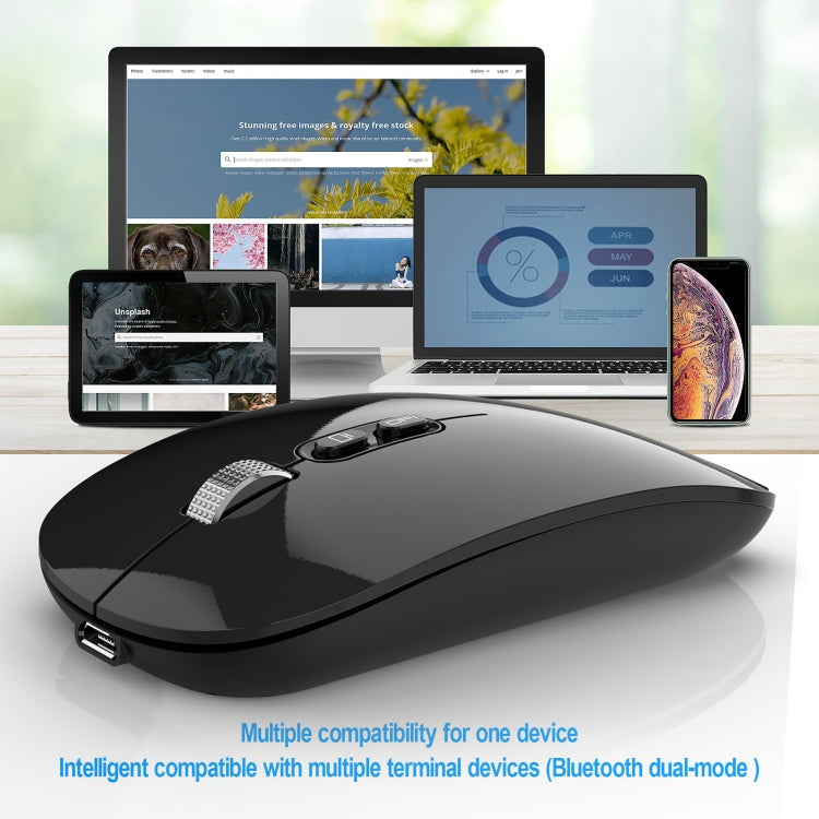HXSJ M103 1600DPI 2.4GHz Wireless Rechargeable Mouse(Silver)