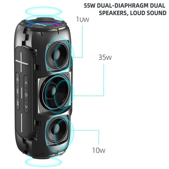 HOPESTAR P32Max 55W IPX6 Water-resistant Portable Wireless Bluetooth Speaker(Red)