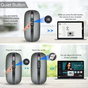 HXSJ M113 2400DPI Dual Mode 2.4GHz + Bluetooth 5.1 Wireless Mouse(Metallic Grey)