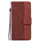 For Honor Magic6 Pro Geometric Embossed Leather Phone Case(Brown)