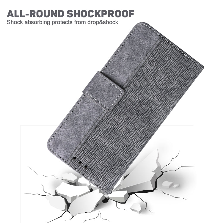 For Honor Magic6 Pro Geometric Embossed Leather Phone Case(Grey)