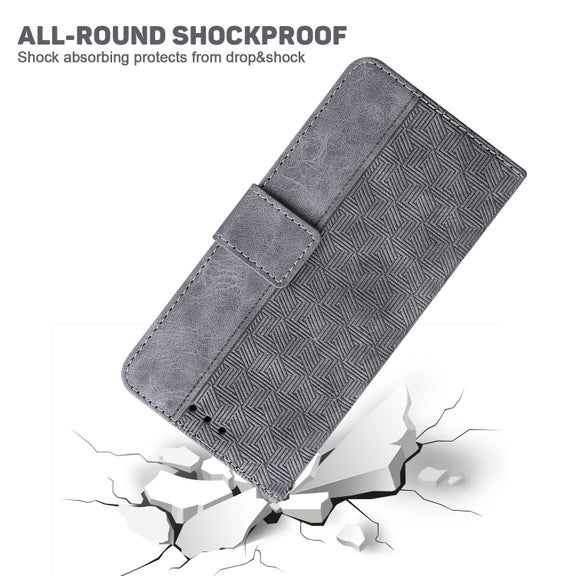 For Honor Magic6 Pro Geometric Embossed Leather Phone Case(Grey)