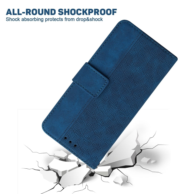 For Honor Magic6 Pro Geometric Embossed Leather Phone Case(Blue)