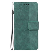 For Honor Magic6 Pro Geometric Embossed Leather Phone Case(Green)