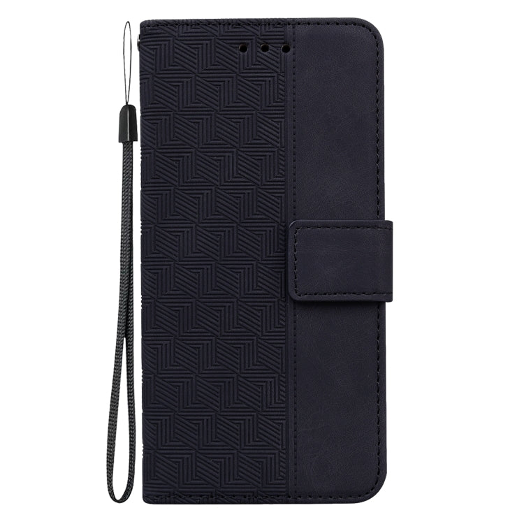 For Honor Magic6 Pro Geometric Embossed Leather Phone Case(Black)