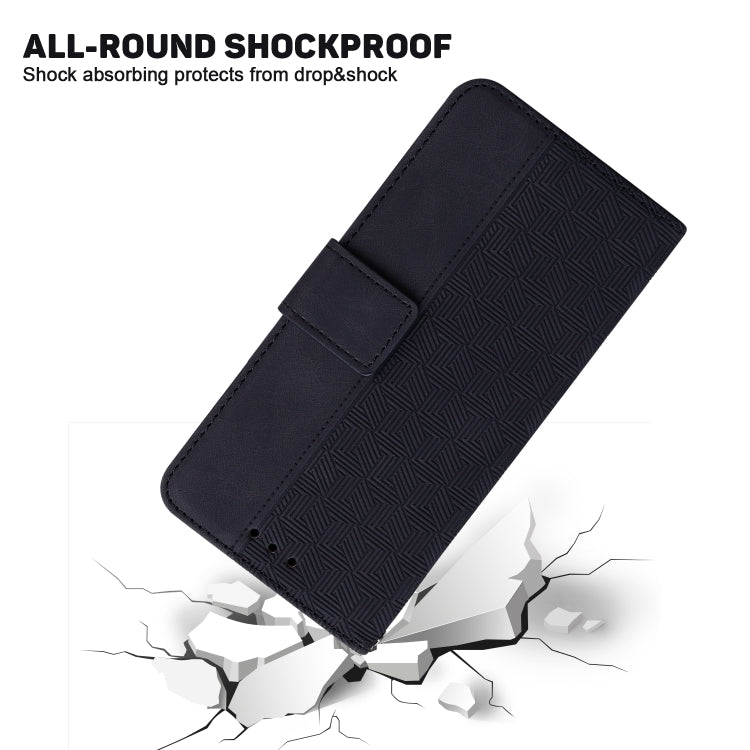 For Honor Magic6 Pro Geometric Embossed Leather Phone Case(Black)