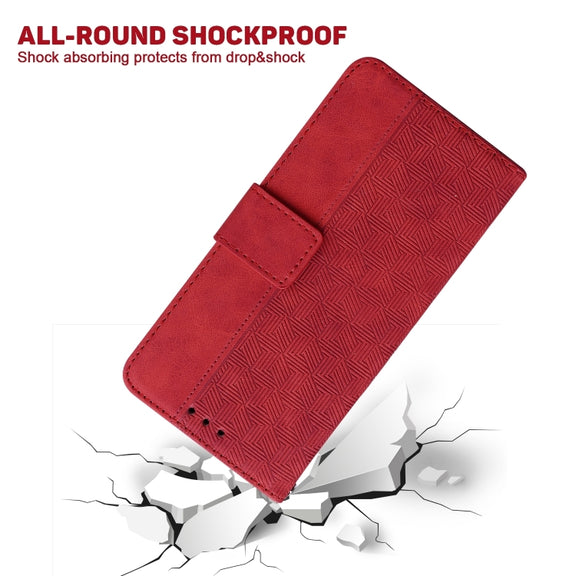 For Honor Magic6 Pro Geometric Embossed Leather Phone Case(Red)