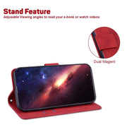 For Honor Magic6 Pro Geometric Embossed Leather Phone Case(Red)