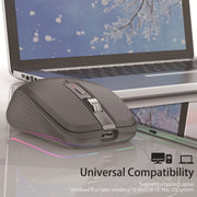 HXSJ M303 2400DPI Dual Mode 2.4GHz + Bluetooth 5.1 Wireless Mouse(Black)