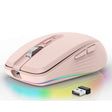 HXSJ M303 2400DPI Dual Mode 2.4GHz + Bluetooth 5.1 Wireless Mouse(Pink) - free shipping - PMC TechLife - Order now!