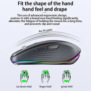 HXSJ M303 2400DPI Dual Mode 2.4GHz + Bluetooth 5.1 Wireless Mouse(Pink)