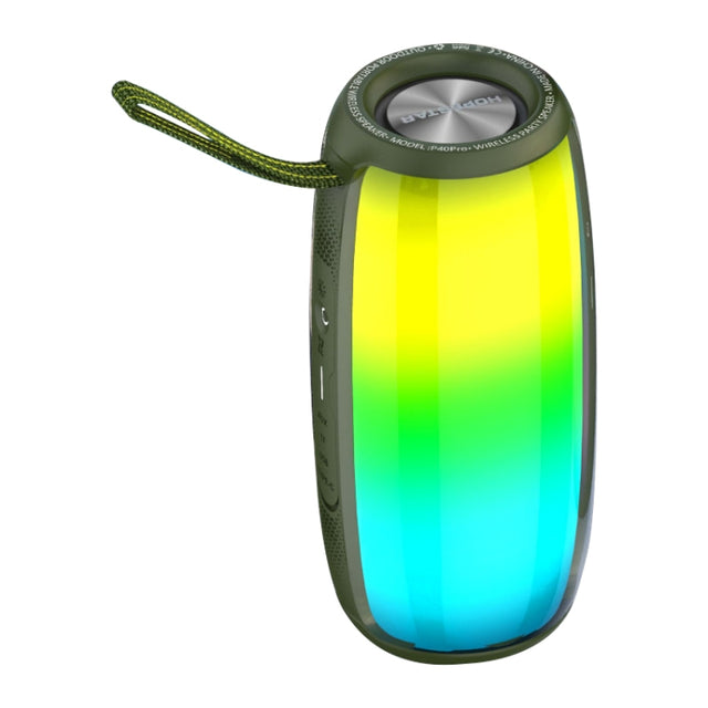 HOPESTAR P40 Pro IPX6 Water-resistant RGB Light Wireless Bluetooth Speaker(Army Green)