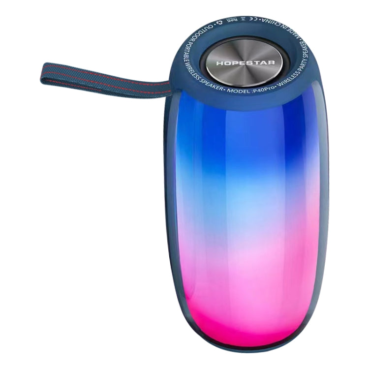 HOPESTAR P40 Pro IPX6 Water-resistant RGB Light Wireless Bluetooth Speaker(Blue)