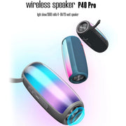 HOPESTAR P40 Pro IPX6 Water-resistant RGB Light Wireless Bluetooth Speaker(Grey)