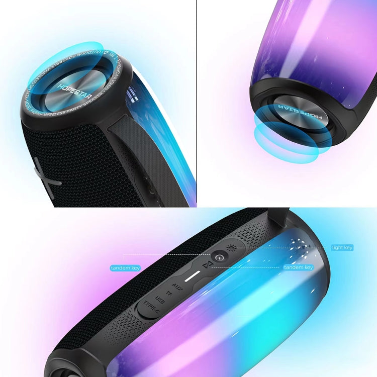 HOPESTAR P40 Pro IPX6 Water-resistant RGB Light Wireless Bluetooth Speaker(Grey)