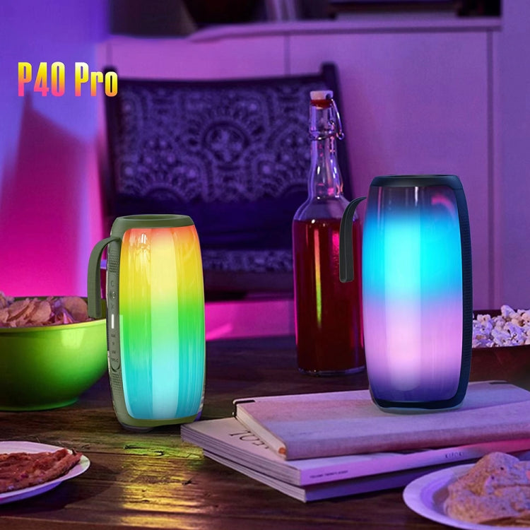 HOPESTAR P40 Pro IPX6 Water-resistant RGB Light Wireless Bluetooth Speaker(Grey)