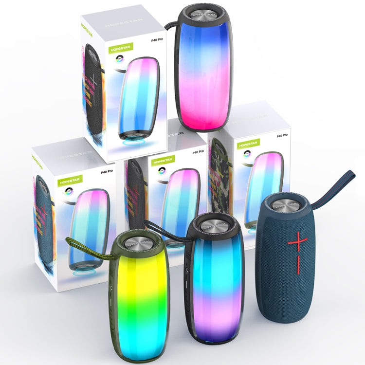 HOPESTAR P40 Pro IPX6 Water-resistant RGB Light Wireless Bluetooth Speaker(Grey)