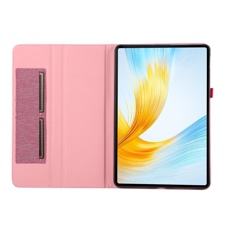 For Honor MagicPad 13 Cloth Texture Horizontal Flip PU + TPU Tablet Case(Rose Red)