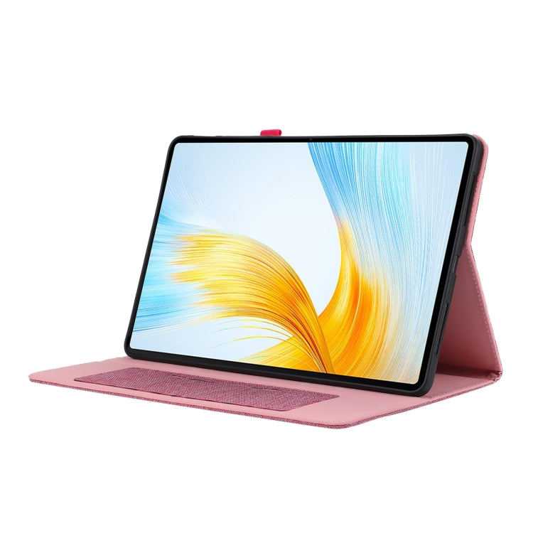 For Honor MagicPad 13 Cloth Texture Horizontal Flip PU + TPU Tablet Case(Rose Red)