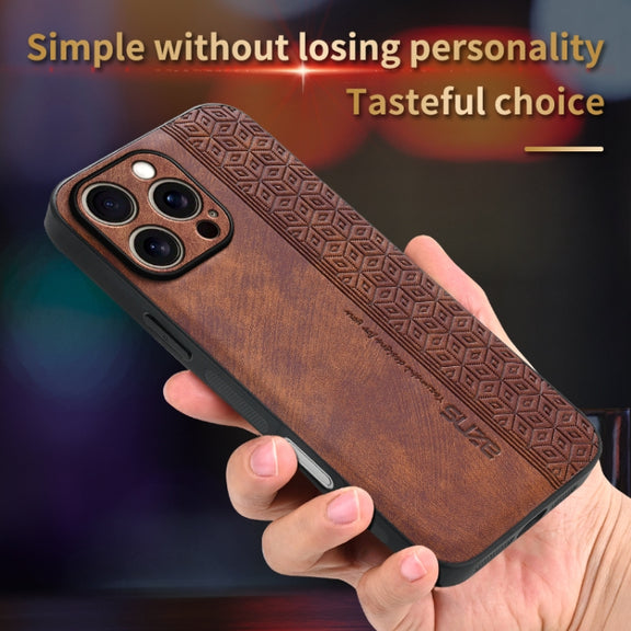 For iPhone 16 Pro Max AZNS 3D Embossed Skin Feel Phone Case(Black)