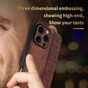 For iPhone 16 Pro Max AZNS 3D Embossed Skin Feel Phone Case(Black)
