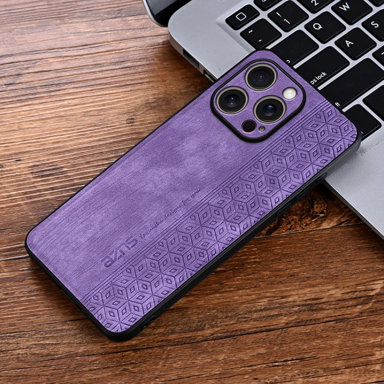 For iPhone 16 Pro Max AZNS 3D Embossed Skin Feel Phone Case(Purple)
