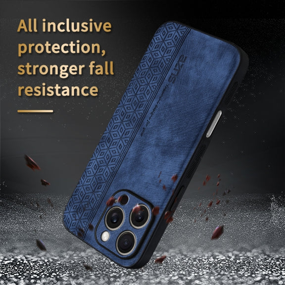 For iPhone 16 Pro Max AZNS 3D Embossed Skin Feel Phone Case(Brown)