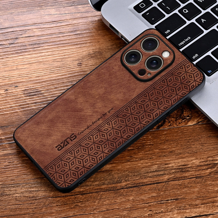 For iPhone 16 Pro AZNS 3D Embossed Skin Feel Phone Case(Brown)